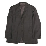 BURBERRY Mens Black Pinstripe Jacket L Cotton Classic Tailored Button Closure
