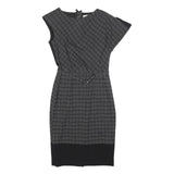 ROKSANDA ILINCIC Womens Black & White Check Sheath Polyester Blend Dress S