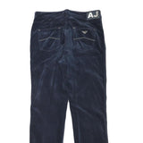 ARMANI JEANS Womens Navy Blue Regular Fit Straight Trousers W30 L30 Zip