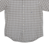 NAUTICA Mens Brown & White Check Shirt M Cotton Casual Button Short Sleeve