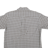 NAUTICA Mens Brown & White Check Shirt M Cotton Casual Button Short Sleeve