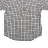 NAUTICA Mens Brown & White Check Shirt M Cotton Casual Button Short Sleeve