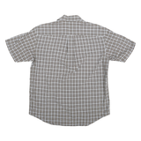 NAUTICA Mens Brown & White Check Shirt M Cotton Casual Button Short Sleeve