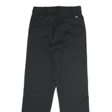 DICKIES Mens Black Classic Straight Trousers Polyester Blend W32 L32 Zip Closure