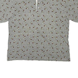 COLUMBIA Mens Green & White Patterned Short Sleeve Polo XL Cotton Blend Casual