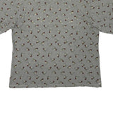 COLUMBIA Mens Green & White Patterned Short Sleeve Polo XL Cotton Blend Casual