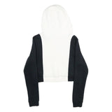 NIKE Womens Black & White Cropped Hoodie M Cotton Blend Casual Activewear