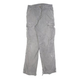 CARHARTT Mens Cotton Blend Relaxed Cargo Trousers Grey W30 L34 Workwear Casual