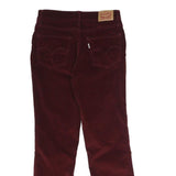 LEVI'S Womens Cotton Blend Red Slim Straight Trousers W26 L26 Button Closure