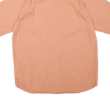 WRANGLER Mens Peach Plain Shirt M Short Sleeve Button Cotton Blend Casual