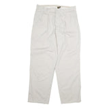 CALVIN KLEIN Mens Cotton White Regular Straight Trousers W34 L32 Classic Comfort