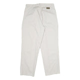 CALVIN KLEIN Mens Cotton White Regular Straight Trousers W34 L32 Classic Comfort