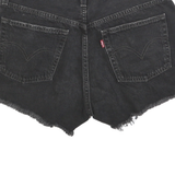LEVI'S Womens Shorts Black Denim Cut-Off S W28 Distressed Frayed Hem