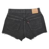 LEVI'S Womens Shorts Black Denim Cut-Off S W28 Distressed Frayed Hem