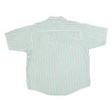 NAUTICA Mens Green & White Striped Shirt XL Cotton Casual Short Sleeve