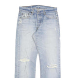 LEVI'S 501 Mens Jeans Blue Regular Straight Denim Light W32 L30 Button Fly