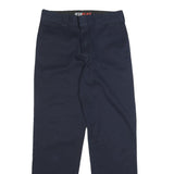 DICKIES Mens Cotton Blend Navy Regular Straight Trousers W34 L34 Workwear Zip