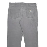 CARHARTT Mens Cotton Blend Grey Relaxed Straight Trousers W38 L32 Workwear