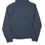 VANS Mens Blue Hooded Jacket M Polyester Blend Plain Zip Lightweight
