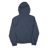 VANS Mens Blue Hooded Jacket M Polyester Blend Plain Zip Lightweight
