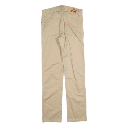 LEVI'S Boys Slim Beige Cotton Blend Slim Fit Zip Trousers W27 L27 Classic Style