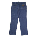 WRANGLER Mens Blue Slim Fit Straight Denim Jeans W36 L32 Classic Cotton Zip