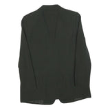 Womens Black Tailored Jacket M Polyester Blend Plain Button Closure Zipper