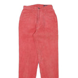 FILE Womens Cotton Blend Slim Fit Red Corduroy Trousers W22 L28