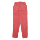FILE Womens Cotton Blend Slim Fit Red Corduroy Trousers W22 L28