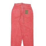 FILE Womens Cotton Blend Slim Fit Red Corduroy Trousers W22 L28