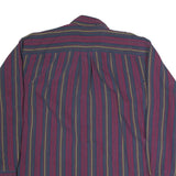 THE ARROW COMPANY Mens Purple & Blue Striped Cotton Shirt L Long Sleeve Button