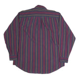 THE ARROW COMPANY Mens Purple & Blue Striped Cotton Shirt L Long Sleeve Button