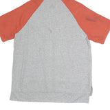 ADIDAS Mens Grey & Orange Short Sleeve Hoodie L Casual Cotton Lightweight