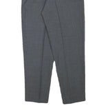 HEELINE Womens Wool Blend Grey Relaxed Straight Trousers W24 L25 Classic Formal