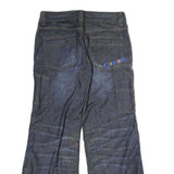 FATDOGJEANS Mens Regular Fit Wide-Leg Denim Blue Jeans W30 L29 Casual Zip Fly