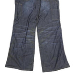 FATDOGJEANS Mens Regular Fit Wide-Leg Denim Blue Jeans W30 L29 Casual Zip Fly