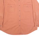 SCANDIA WOODS Mens Orange Plain Cotton Shirt XL Button Down Long Sleeve Casual