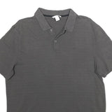CALVIN KLEIN Mens Grey Short Sleeve Logo Polo Shirt L Cotton Casual Basic