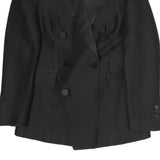 DSQUARED2 Womens Black Satin Lapel Double Breasted Jacket M Polyester Button