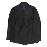 DSQUARED2 Womens Black Satin Lapel Double Breasted Jacket M Polyester Button