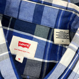 Levis Checked Short Sleeve Shirt - Medium Gray Cotton