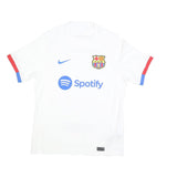 NIKE Mens White Barcelona Ansu Fati Football Shirt M Short Sleeve Crew Neck
