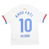 NIKE Mens White Barcelona Ansu Fati Football Shirt M Short Sleeve Crew Neck