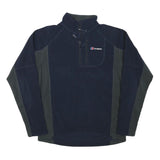 BERGHAUS Mens Navy Blue & Dark Grey Half Zip Outdoor Fleece S Polyester Blend