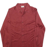 MAESTRO Mens Red Polyester Blend Shirt S Long Sleeve Classic Button Collar