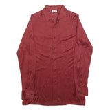 MAESTRO Mens Red Polyester Blend Shirt S Long Sleeve Classic Button Collar