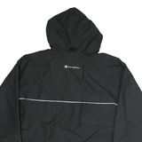 CHAMPION Mens Black Sheridan Blackhawks Hooded Jacket L Polyester Zip