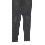 LEVI'S Womens Slim Black Denim Raw Zip Jeans W25 L29 Skinny Fit Casual