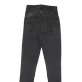 LEVI'S Womens Slim Black Denim Raw Zip Jeans W25 L29 Skinny Fit Casual