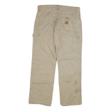 CARHARTT Mens Regular Beige Cotton Blend Regular Fit Trousers W34 L29 Workwear